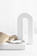 Manto Unisex Silver Stainless Steel Shaheen Cuff Bracelet (Kara) with Urdu Calligraphy of Poetry by Allama Iqbal