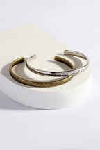 Manto Unisex Gold & Silver Stainless Steel Jahaan Cuff Bracelet (Kara) with Urdu Calligraphy of Poetry by Allama Iqbal