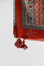 Gulistan (ফুলের বাগান) Stripes Dupatta - Brick Red