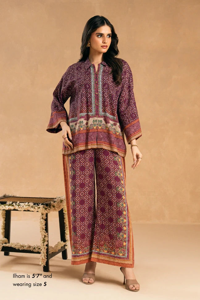 Azka (ধার্মিক) Co-Ord - Magenta