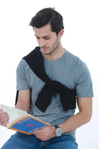 Men's Smart-Fit Stone Grey T-shirt