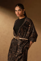 Qala (কলা) Velvet Stole - Black