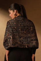 Qala (কলা) Velvet Stole - Black