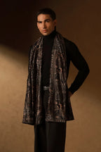 Qala (কলা) Velvet Stole - Black