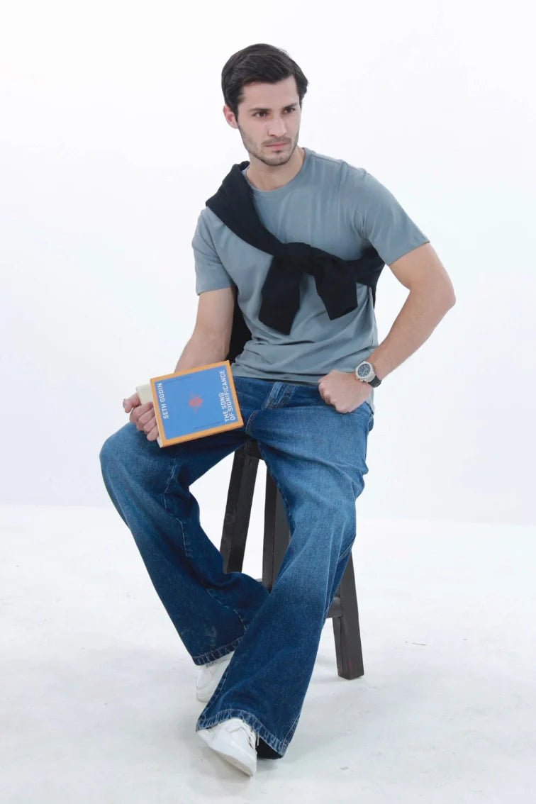 Men's Smart-Fit Stone Grey T-shirt