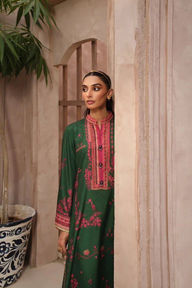 Manto Women's Ready to Wear Green Printed Co-ord Set with Urdu Calligraphy