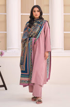 Manto's Unisex Blue Odhni with Urdu Calligraphy Paired with Pink Solid Co-Ord