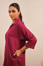 Manto Women's Magenta 2-Piece Solid Co-Ord Set