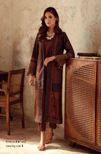 Manto Women's Ready to Wear Brown Outerwear Long Shrug with Urdu Calligraphy