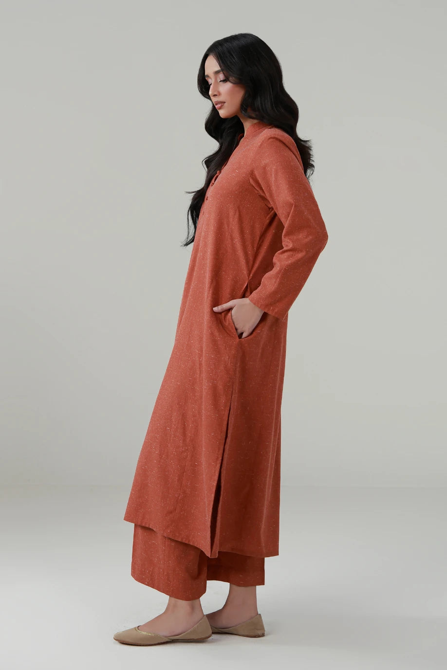 Kalidaar Co-Ord Set - Burnt Orange