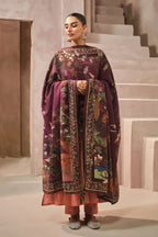 Manto Women's Maroon Printed Odhni