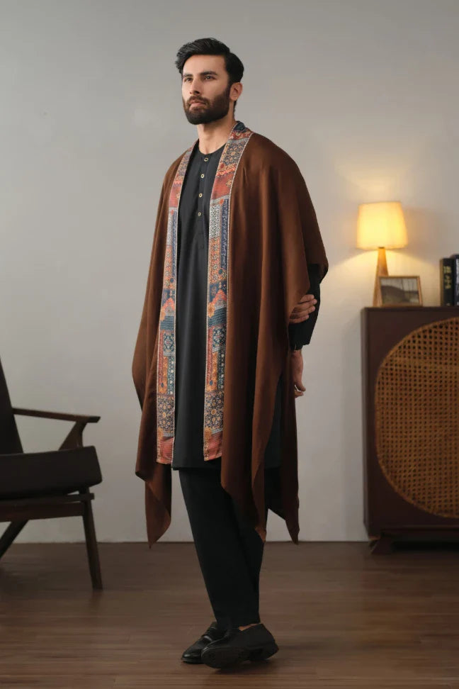 Manto's Unisex Wrap around Style Brown Cape