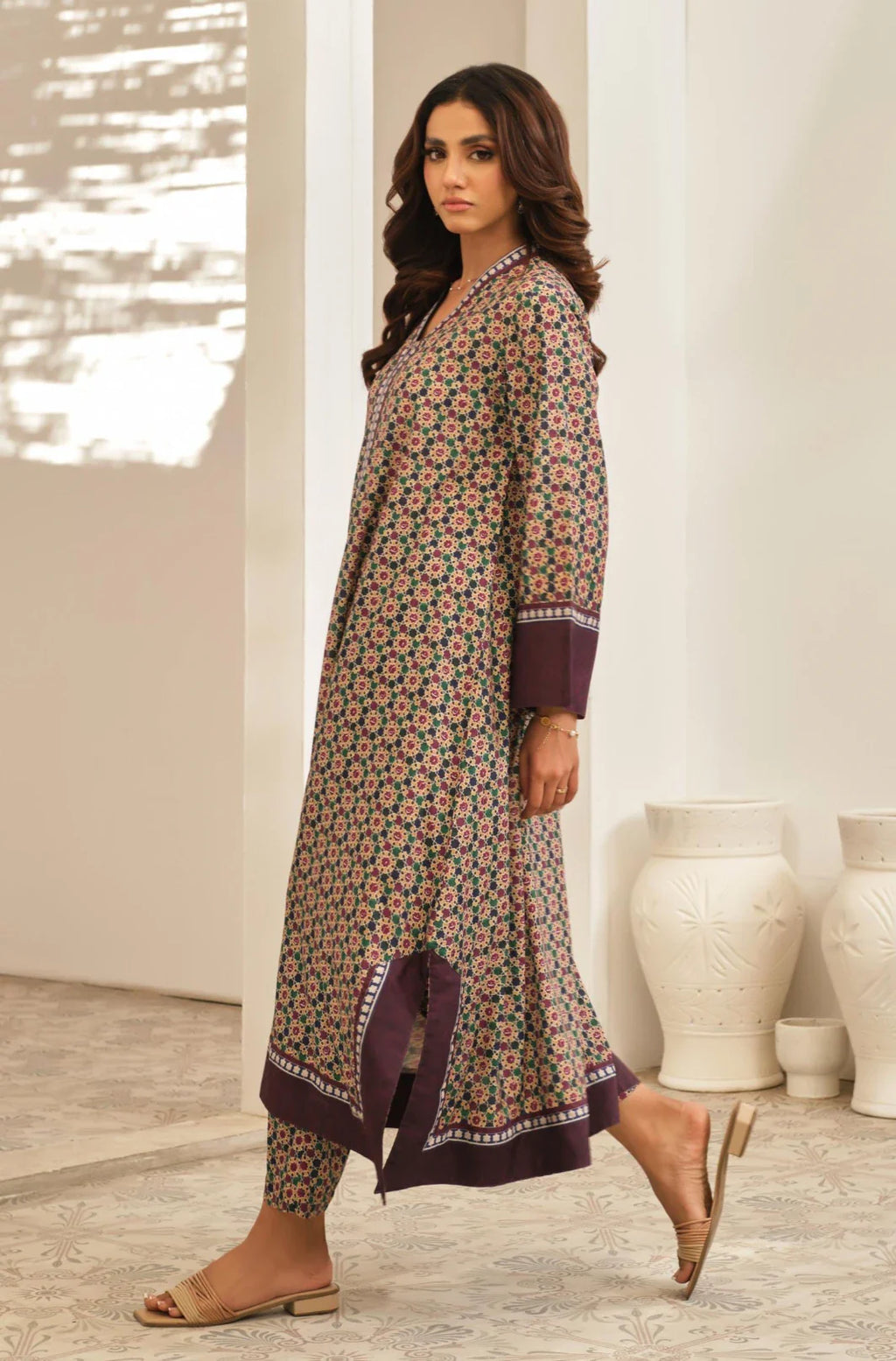 Manto Women's Printed Ready to Wear 2 Piece Ronaq Co-Ord Set with Urdu Calligraphy