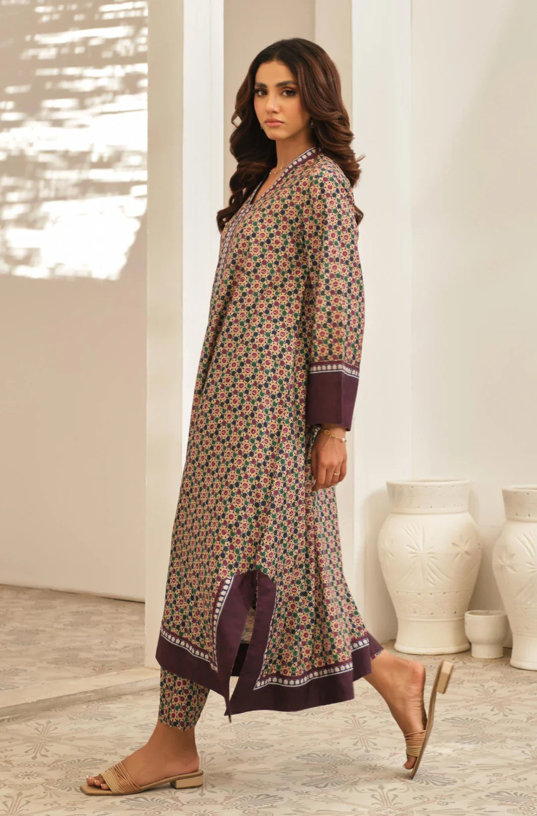 Manto Women's Printed Ready to Wear 2 Piece Ronaq Co-Ord Set with Urdu Calligraphy