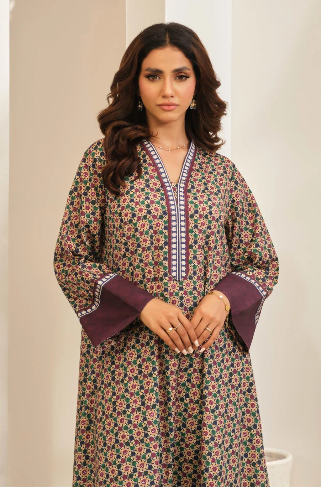 Manto Women's Printed Ready to Wear 2 Piece Ronaq Co-Ord Set with Urdu Calligraphy