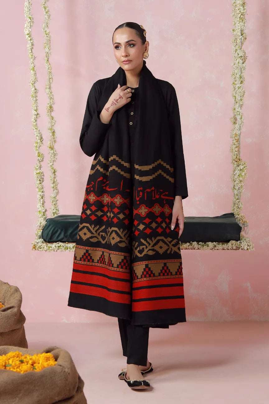 Aghaaz (আগাজ) Weaved Shawl - Black