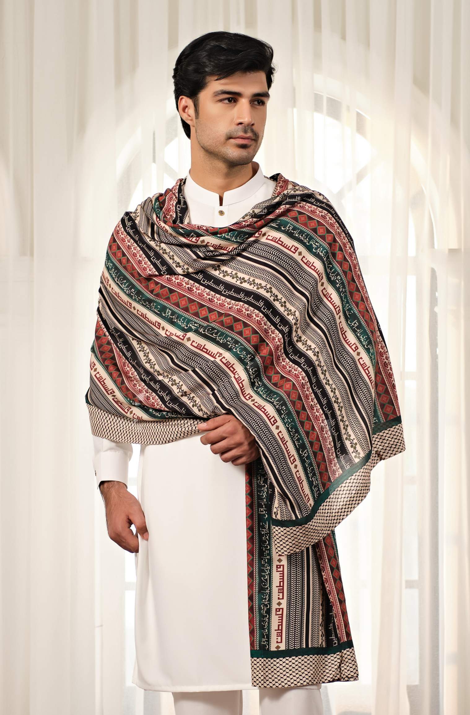 Manto's Unisex Intifada'a Odhni featuring Urdu Calligraphy