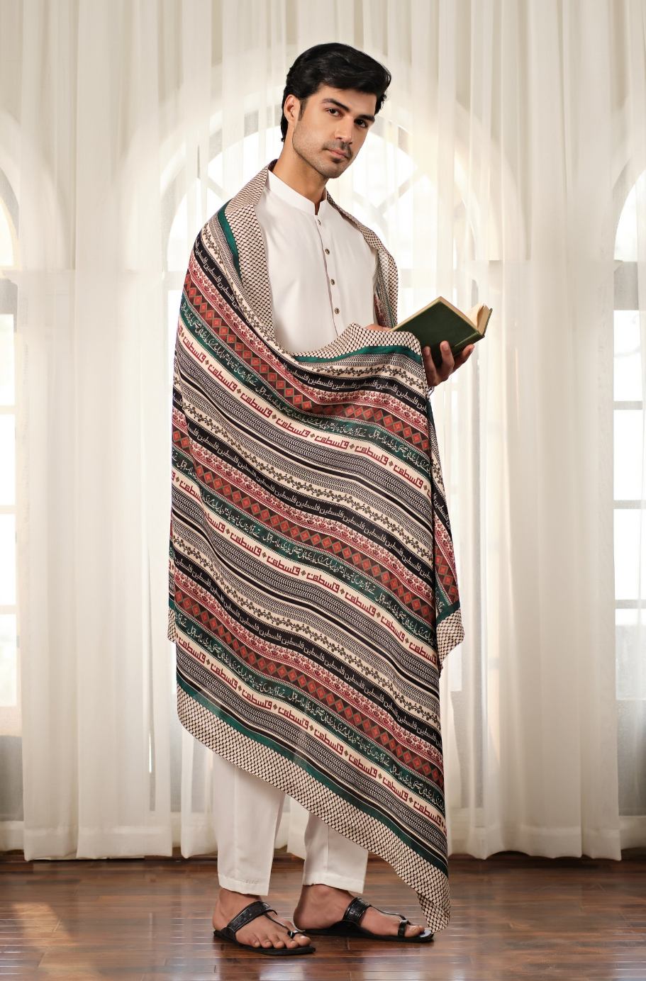 Manto's Unisex Intifada'a Odhni featuring Urdu Calligraphy