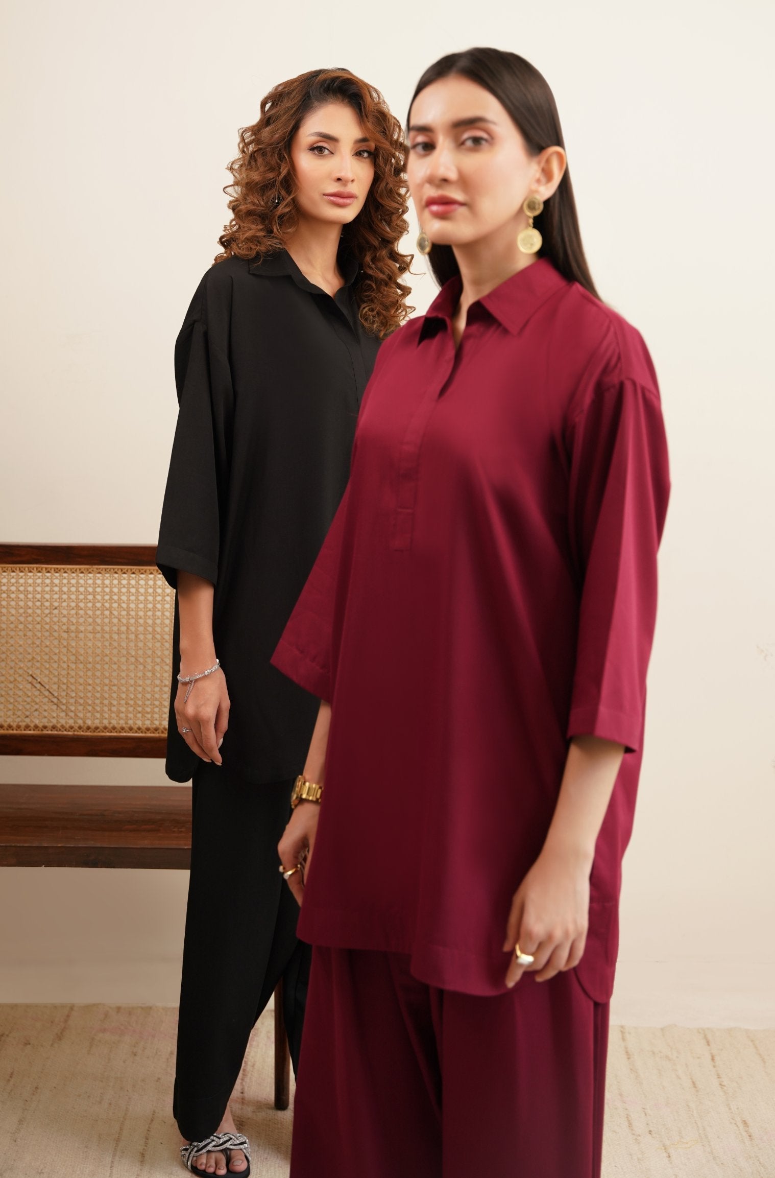 Shopmanto Women's Ready to Wear 2 Piece Matching Solid Co-Ord Set