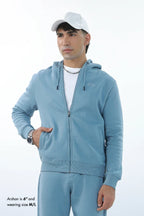 Zipper Hoodie - Mist Blue