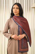 Manto Women's Maroon Double Sided Stole with Urdu Calligraphy
