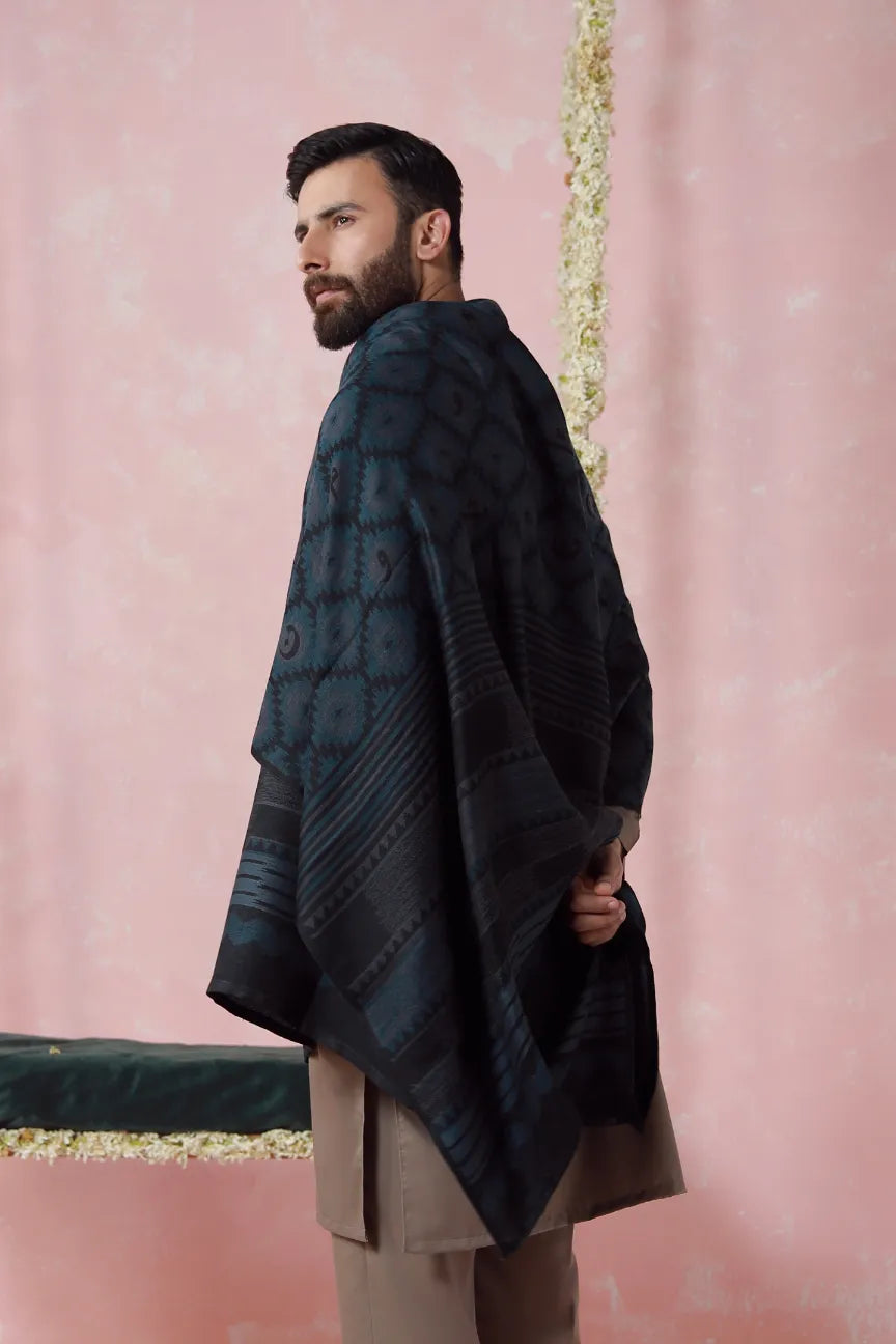 Parwana (আকুলপ্রাণ) Weaved Shawl - Teal