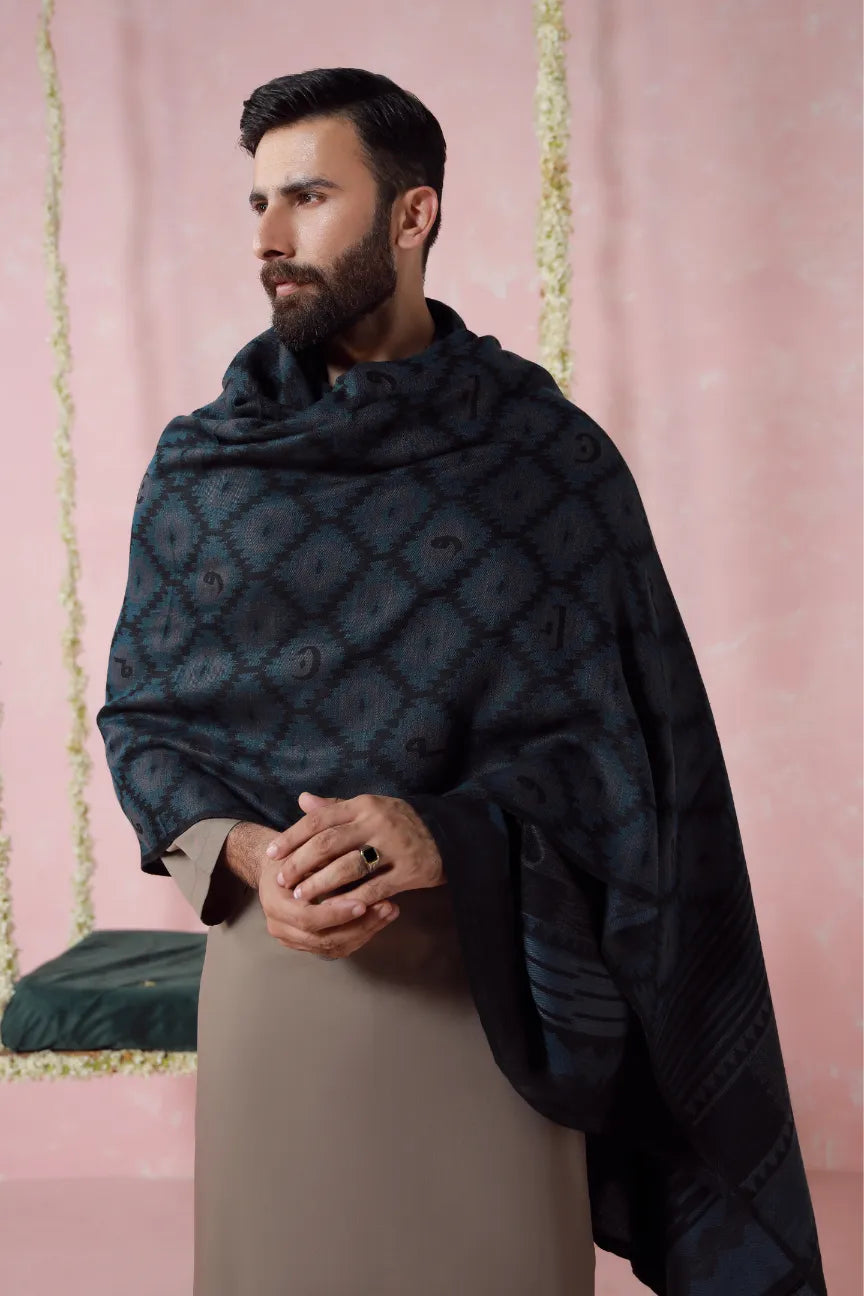 Parwana (আকুলপ্রাণ) Weaved Shawl - Teal