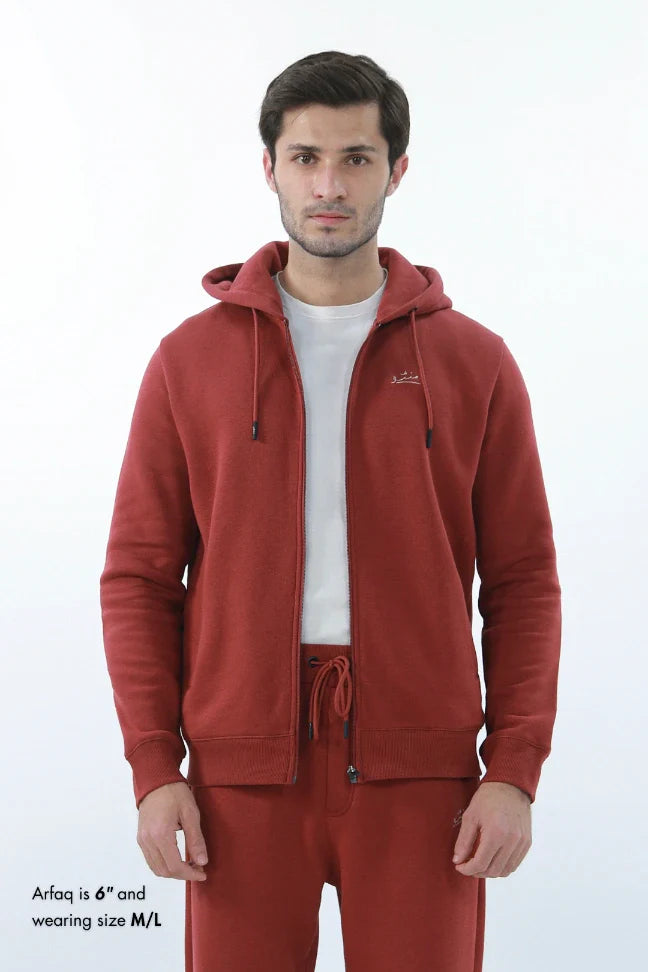 Zipper Hoodie - Brick Rust