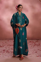 Manto Women's Ready to Wear Teal Kaftaan 2 Piece Set