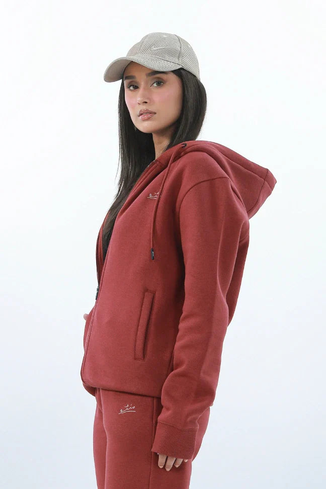 Zipper Hoodie - Brick Rust