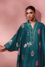 Manto Women's Ready to Wear Teal Kaftaan 2 Piece Set