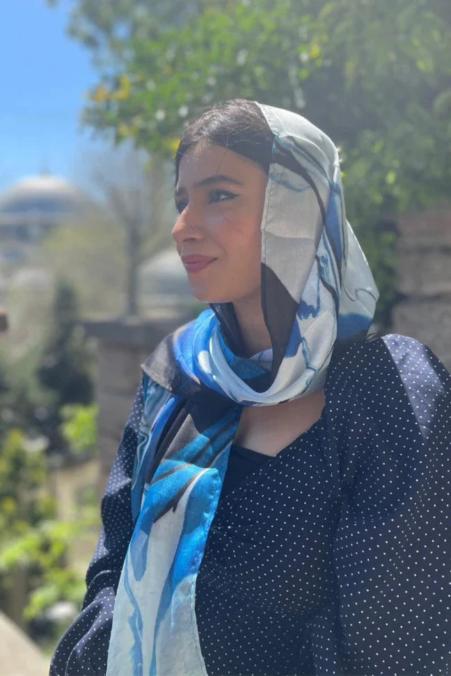 Qudrat (প্রকৃতি) Scarf - Samandar Blue