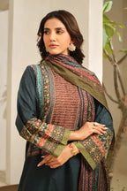 Manto Women's Teal Mehtab Lawn Co-ord Set with Urdu Calligraphy