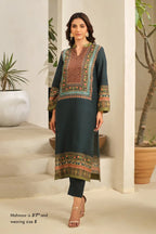 Manto Women's Teal Mehtab Lawn Co-ord Set with Urdu Calligraphy