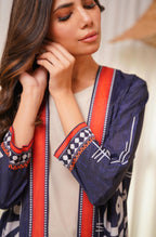 Shopmanto, wear manto, manto clothing brand, manto pakistan, ladies clothing brand, urdu calligraphy clothing, wear manto shades of dusk women front open upper cape sooraj shrug with urdu calligraphy