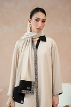 Manto Women's Beige Embroidered Scarf