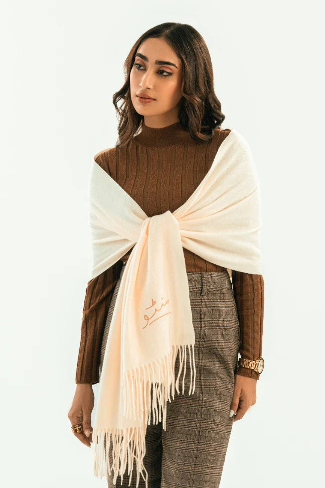 Cashmere Stole - Vanilla White