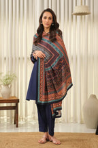 Manto Women's Accessories Blue Odhni with Urdu Calligraphy