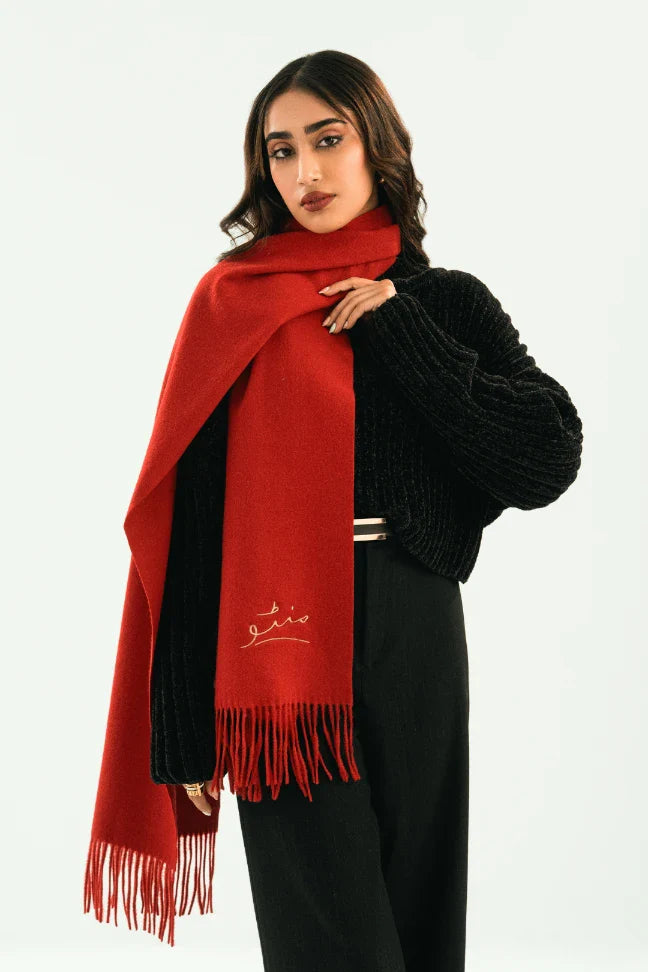 Cashmere Stole - Fiery Red