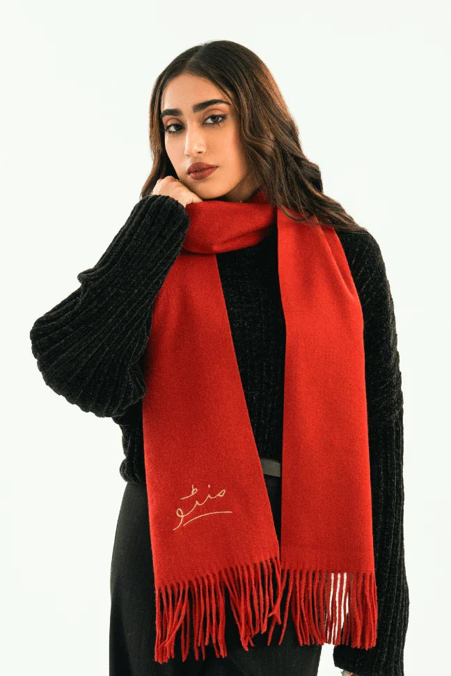 Cashmere Stole - Fiery Red