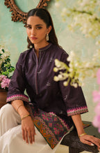 Manto Women's 1 Piece Ready to Wear Purple Kurta with Urdu Calligraphy