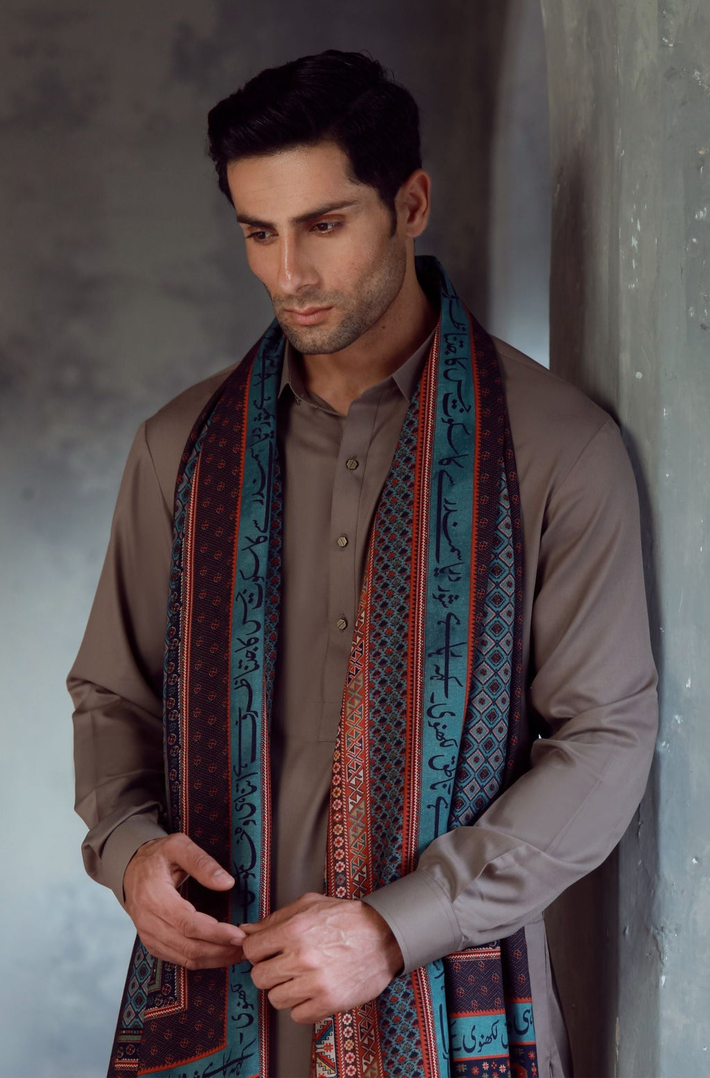 Manto Men's Sand Grey Kameez & Shalwar