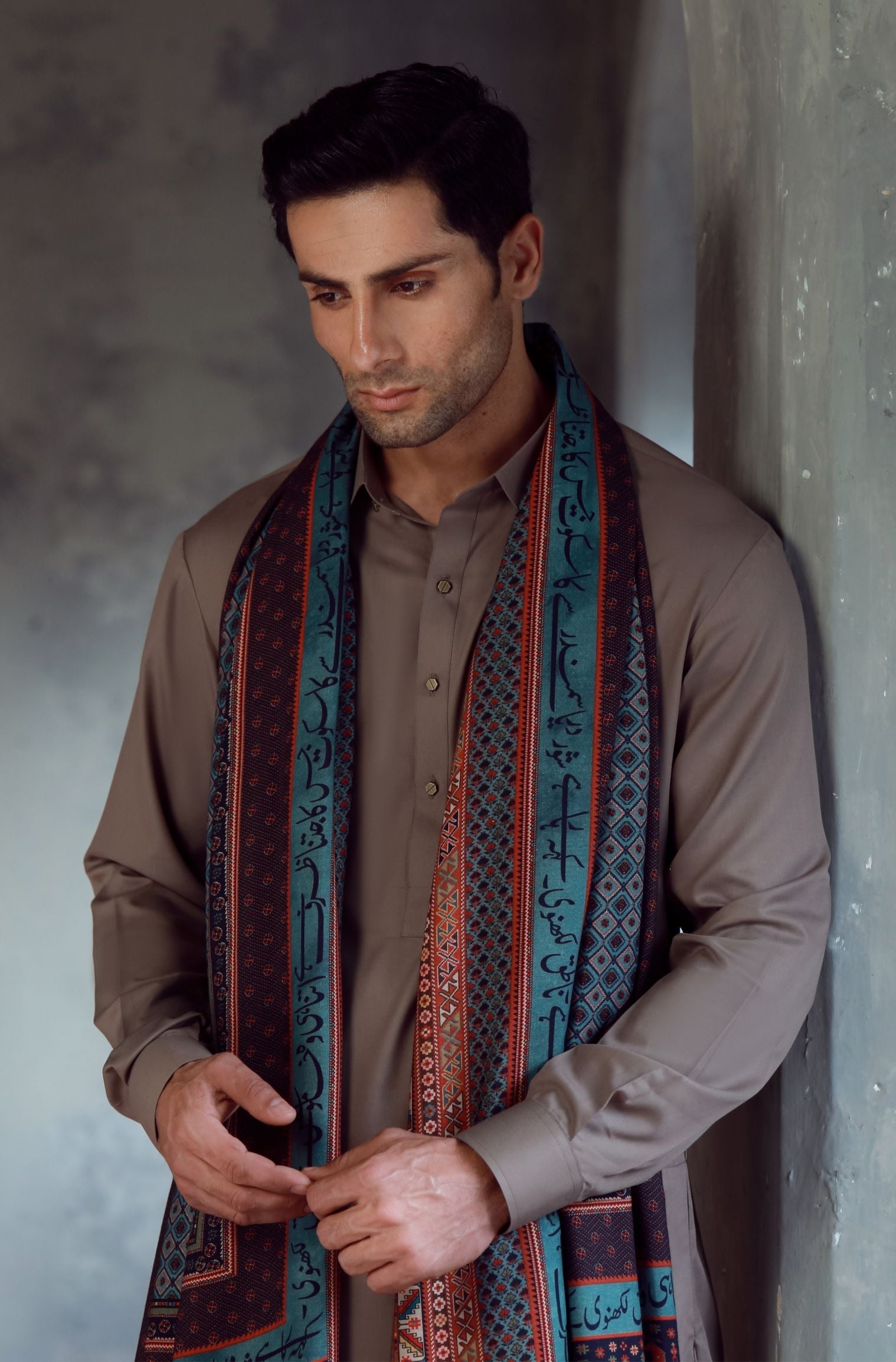 Manto Men's Sand Grey Kameez & Shalwar