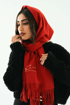 Cashmere Stole - Fiery Red