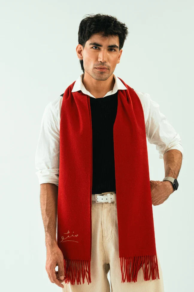 Cashmere Stole - Fiery Red
