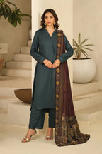 Shop Aashiyana Odhni, made from Cotton Silk in plum color, a printed odhni that features the words of Allama Iqbal.