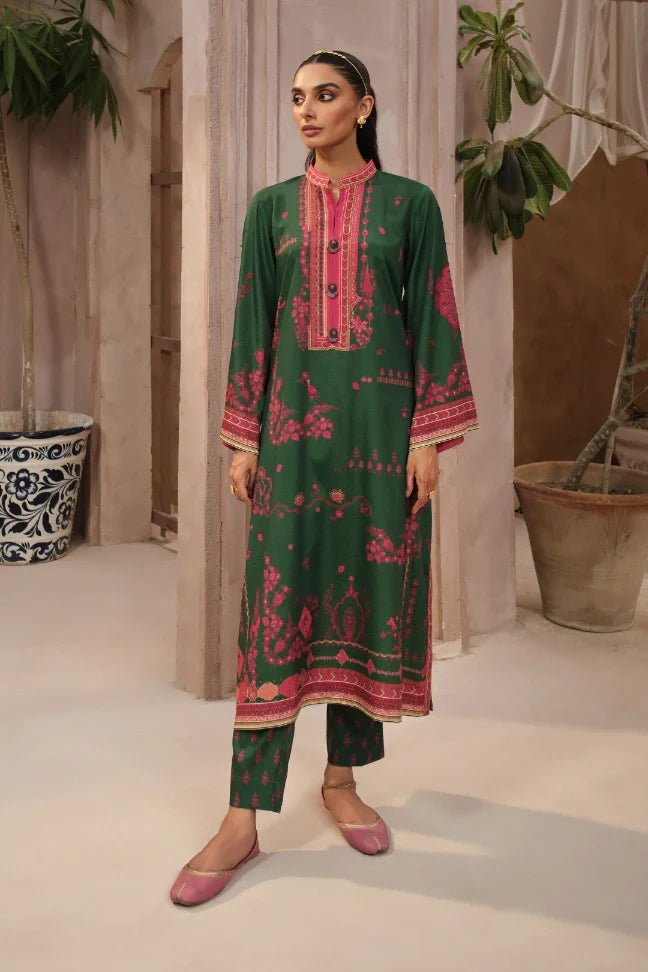 Manto Women's Ready to Wear Green Printed Co-ord Set with Urdu Calligraphy