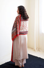 Talaash (অন্তরের অনুসন্ধান) Odhni - Beige & Red