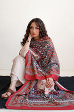 Talaash (অন্তরের অনুসন্ধান) Odhni - Beige & Red