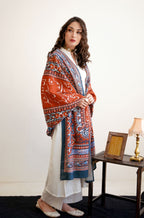 Talaash (অন্তরের অনুসন্ধান) Odhni - Blue & Rust